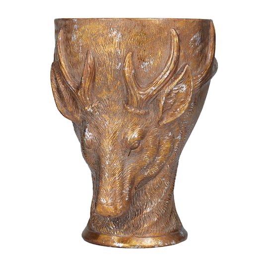 Bronze Polystone Traditional Planter, 14" x 10" x 10"